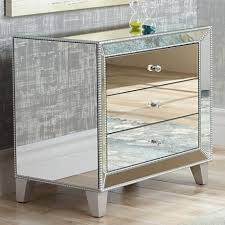 Hawthorne collections mirrored 3 drawer nightstand in silver. Liza 30 Wide Mirrored 3 Drawer Accent Table 6v395 Lamps Plus Mirrored Nightstand Mirrored Accent Table Mirrored Furniture