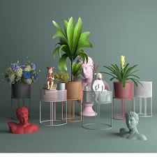 大鼻子北欧铁艺创意花架现代简约花器落地式置物架客厅室内盆栽 淘宝网 planter pots design planters