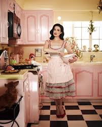 pink retro kitchens
