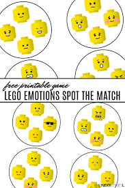 Free Printable Lego Emotions Spot The Match Game And Next