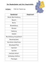 Die Bundeslaender Und Ihre Hauptstaedte Mit Losungen Unterrichtsmaterial Im Fach Erdkunde In 2020 Bundesland Erdkunde Lernen Tipps Schule