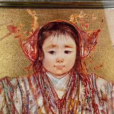 Edna Hibel Framed Signed Lithograph Chinese Celebrant Child COA