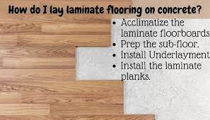 The following is a general list of the major steps taken to lay a floating tile floor over a concrete slab that has both cracks and contraction joints. How To Install Laminate Flooring On Concrete Floor Techie
