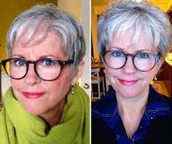 Hairstyles for grey hair and glasses. Short Grey Hair Over 60 With Glasses Novocom Top