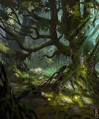 Mystical Fairy Forest Painting Illustration Environment Forest Art Fantasy Concept Art Environment Concept Art