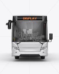 City Bus Hq Mockup Front View In Vehicle Mockups On Yellow Images Object Mockups Bus Mockup Mockup Free Psd