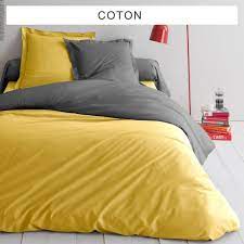 Housse de couette vahiana coton mélangé 80 fils/cm². Housse De Couette Coton Tertio Jaune Anthracite 3 Suisses