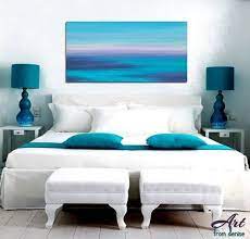 This Navy Blue Teal Blue And Violet Abstract Seascape Art Designed To Enhance Your Bedroom Living Room Or Offi Home Interior Design Home Decor Bedroom Design
