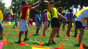 Relay races can entertain a group of kids in the house or the yard with little to no prep or props needed. Outrageous Games Corporate Team Building Youtube