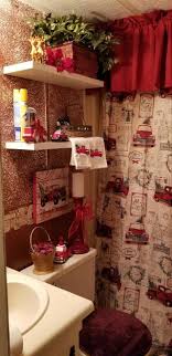 Pin By Loretta Thompson On Christmas At Home Red Truck Decor Christmas Bathroom Christmas Decorations