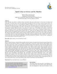 Ketinggalan conjugation has never been easier! Pdf Iqbal S Ideas On Science And The Muslims