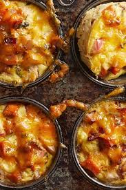 Apple Bacon And Sweet Potato Mini Casseroles Recipe Breakfast Recipes Casserole Christmas Breakfast Casserole Recipes Recipes