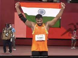 India's sumit antil sets a world record of 68.55 meters and wins the gold medal during the men's javelin throw f44 in the athletics during the tokyo 2020 paralympic games in tokyo, monday, aug. Mnv4ip0rvducfm