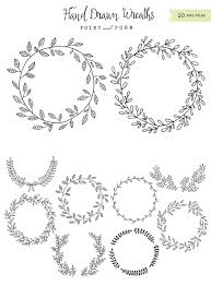 Black And White Wreath Graphic Hand Drawn Wreaths Black White Https Www Designcuts Com Product Hand Drawn Wreaths Black White Wreath Drawing How To Draw Hands Diy Tattoo