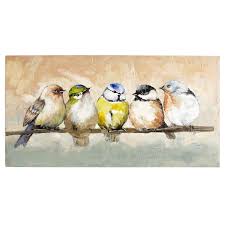 Birds On A Branch Wall Decor Pier 1 Society Of Birds Art Nature Canvas Painting Bird Art Bird Wall Art