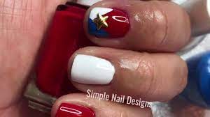 Acrylic nail designs red and white papillon day spa. Easy Red White And Blue Nail Art Tutorial Youtube