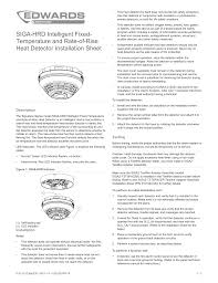 Intelligent photoelectric smoke detector note: Siga Hrd Intelligent Fixed Temperature And Rate Of Manualzz
