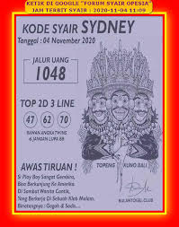 Syair Sdy 4 November 2020 Kode Syair Sgp Syair Hk Syair Sydney 2020