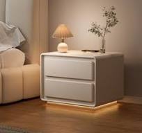 Mesa de cabeceira branca em estilo moderno, com 2 gavetas ...