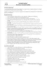 Plus free job search tool. Business Consultant Job Description Templates At Allbusinesstemplates Com
