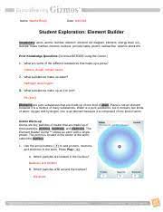The element builder gizmo™ shows an atom with a single proton. Gizmo Element Builder1 Docx Name Marthe Brady Date Student Exploration Element Builder Vocabulary Atom Atomic Number Electron Electron Dot Diagram Course Hero