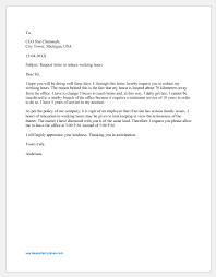 Request Letter To Boss To Reduce Working Hours | Word & Excel Templates