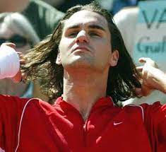 All the young kids are already doing that with their tops. Roger Federer Long Hair Google Search Roger Federer Most Stylish Men Justine Henin
