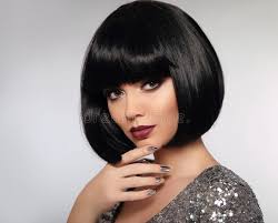The hairstyle of the bean, which is fashionable for many seasons, has slowly given way to a modern pixie hairstyle, which has become the number one choice for women all over the world. Black Bob Hairstyle Beauty Makeup Silver Manicured Polish Nail Stock Photo Image Of Glamour Haircut 113302600