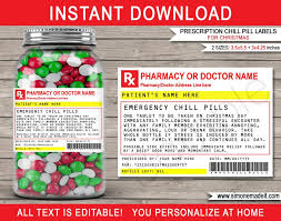 Fill out, securely sign, print or email your fill in the blanks prescription labels form instantly with signnow. Christmas Chill Pills Label Printable Rx Prescription Template For Candy Or Jelly Bean Pills Family Friend Secret Santa Gift Editable Labels Paper Party Supplies Kientructhanhdat Com