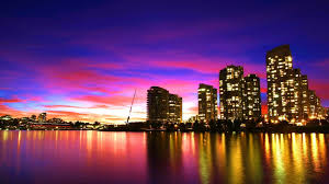 Download Wallpaper 1920x1080 City Vancouver Sunset Purple Water Sea Reflection Clouds Sky Full Hd 1 Sunset Wallpaper Vancouver Wallpaper City Wallpaper