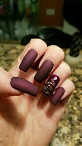 Burgundy Matte With A Gold Christmas Tree Nails Christmas Tree Nails Burgundy Nails Tree Nails