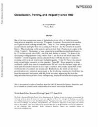 If there is something important that happened to you that affected your grades, such as poverty, illness, or excessive work, state it. Globalization Poverty And Inequality Since 1980