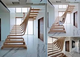 Waves Of Wood Staircase Hotel Interior Design Stairs Design House Design