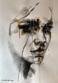 Original Portrait Drawing by Michelle Eva May