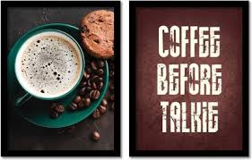 New black cup of coffee w/coffee steam 17x8 pvc wall art decor decal sticker. Rainbow Arts Frame Coffee Wall Poster For Cafe Kitchen And Restaurant Wall Decoration With Glass