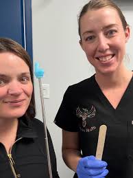 Training day vibes! Casandra is leading Diolaze hair removal training while  Sarah, our superstar physiotherapist, learns all the laser-ins and outs!