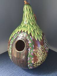 Gourd Birdhouse Gourds Birdhouse Hand Painted Gourds Painted Gourds