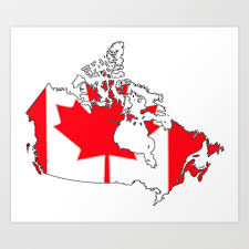 Canada map usa, north america. Canada Map With Canadian Flag Art Print By Havocgirl Society6