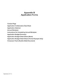 Chapter headings and appendix headings. Appendix B Application Forms