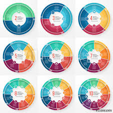 Vector Business Pie Chart Templates Set For Graphs Charts