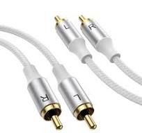 MOSWAG Kabel Stereo RCA 5 m, Wtyczka do Wtyczki, Pozłacany 24-karatowym  Złotem, Pleciony Nylon do Kina Domowego, Audio, HDTV, Radia Samochodowego,  ...