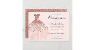 Rose gold 15th birthday decorations for girls, quinceanera decorations, sweet 15 birthday gifts party supplies, 15th birthday banner and balloons. Rose Gold Sparkle Dress Quinceanera Invitation Zazzle Com
