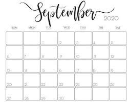 Cute September 2020 Calendar Printable In 2020 Calendar Printables September Calendar Printable Monthly Calendar Printable
