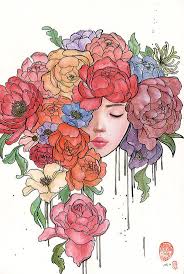 Learn how to face paint with free online guides, design sheets, printouts and ideas and tutorial videos. Powerful And Ethereal Paintings Cloak Women In Blooming Flowers Portrait Painting Art Girly Art