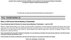 Form Def 14a Herbalife Nutrition Ltd For Apr 24