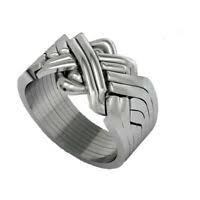 14 k 3 color puzzle ring ephesus solution how to get back together silver puzzle ring instruction. Exp Delivery 10 Band Men Women Puzzle Ring 925 Solid Silver Interlocking Al Size Ebay