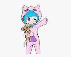 Draw the shapes of the legs and ears. Chibi Girl In Onesie Drawing Novocom Top