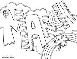 Spreading a month out over two pages gives more space to write in ea. Months Of The Year Coloring Pages Classroom Doodles