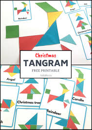 Christmas Tangram 10 Patterns To Print Tangram Patterns Christmas Kindergarten Tangram