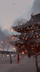 为君长明灯一晌千灯夜未央夜未央惟愿此情长 天官赐福 千灯愿 画师不详侵删 古风壁纸 壁纸无水印 古风 paint by number